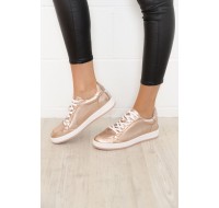 Ajax Rose Gold Star Leather Sneaker