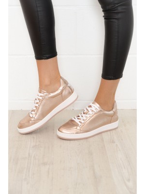 Ajax Rose Gold Star Leather Sneaker