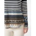 Stripe Tribal Pattern Long Sleeve Crew Neck Casual Sweatshirt